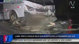Lurín: triple choque en Panamericana Sur dejó dos muertos