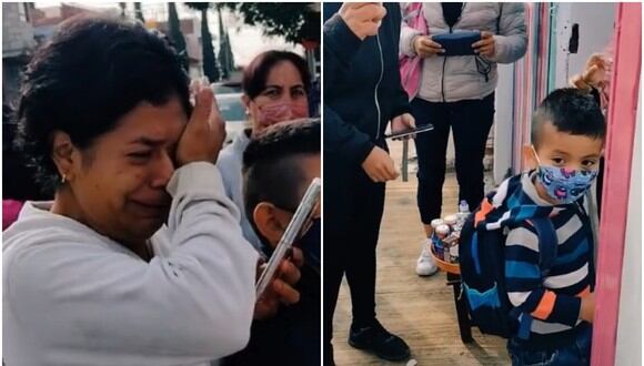 Una mujer se vuelve viral por llorar tras dejar a su hijo en la escuela. (Foto: @j.castro27)