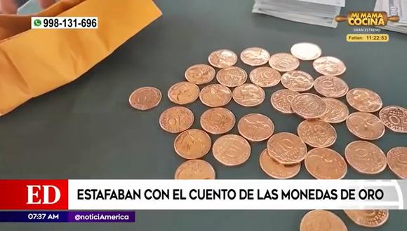 Delincuentes estafaban con el cuento de las monedas de oro (foto: captura América Noticias)