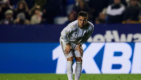 A la constantes lesiones, se suma la poca efectividad de los delanteros de Real Madrid. Según la plantilla oficial del club son 10 jugadores que ocupan esa posición. Eden Hazard ha marcado 1 gol y dado 5 asistencias en 15 partidos esta temporada. (Getty Images)