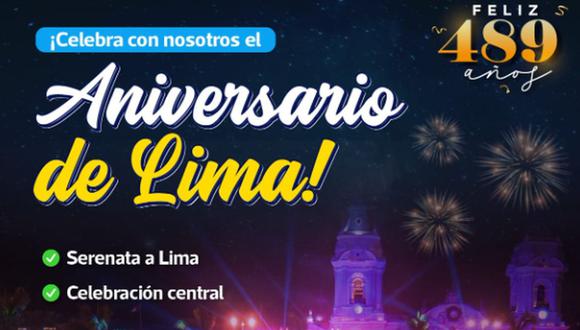Conoce las actividades programadas con motivo del aniversario 489 de la ciudad de  Lima | Municipalidad de Lima / Facebook