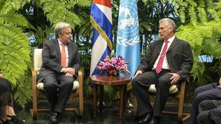 Guterres se reúne en La Habana con el presidenteDíaz-Canel