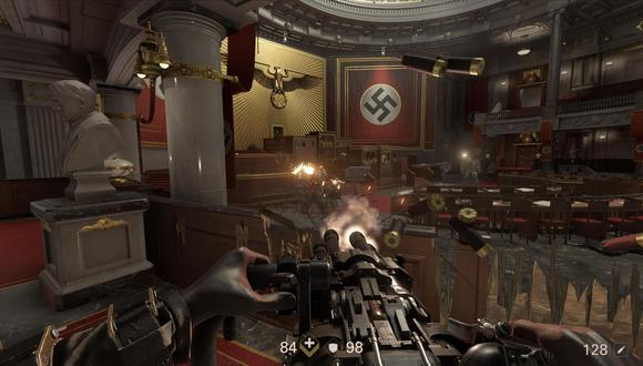 Wolfenstein 2 narra un futuro distópico en donde los nazis ganaron la Segunda Guerra Mundial y el jugador debe enfrentarlos en Estados Unidos. (Captura: PC Invasion)