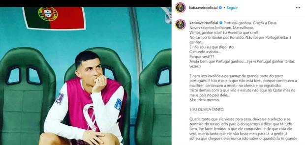 Katia Aveiro's message.  (Photo: Instagram)
