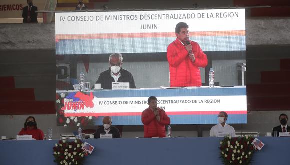 El presidente Pedro Castillo participó en el IV Consejo de Ministros Descentralizado en Huancayo. (Foto: Presidencia Perú)