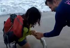 YouTube: saca a tiburón del mar para tomarse una selfie, pero...