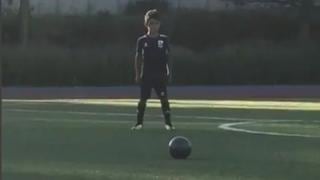 Hijo de Cristiano Ronaldo hace gol de tiro igual que su padre