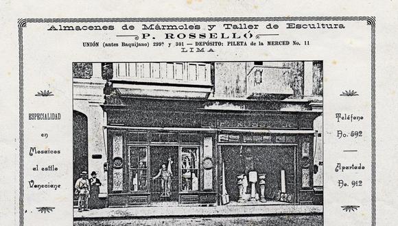 La primera tienda se ubicó en el Jirón de la Unión. (Archivo Familiar Rosselló).