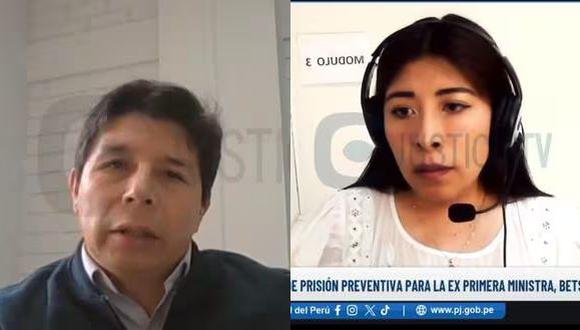 Pedro Castillo y Betssy Chávez cumplen prisión preventiva por el golpe de Estado del 7 de diciembre de 2022. (Justicia TV)