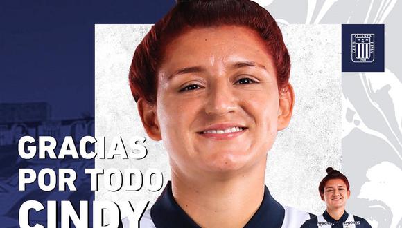 Cindy Novoa no seguirá siendo parte de Alianza Lima Femenino. (Foto: @AlianzaLimaFF)