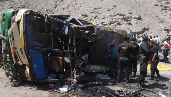 Ica: dos muertos y 25 heridos tras despiste de bus en Pisco