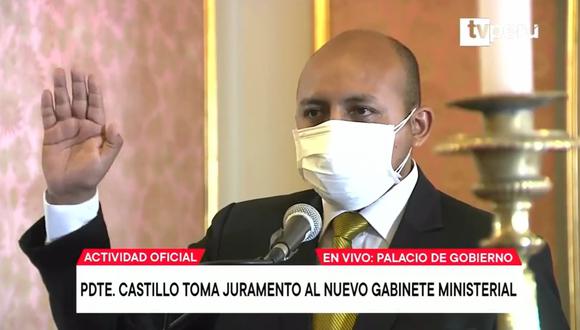 Wilber Dux Supo Quisocala fue designado como nuevo ministro del Ambiente. (Captura de pantalla: TVPerú)