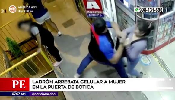 Ladrón arrebata celular a mujer en Puente Piedra. (Foto: América Noticias)