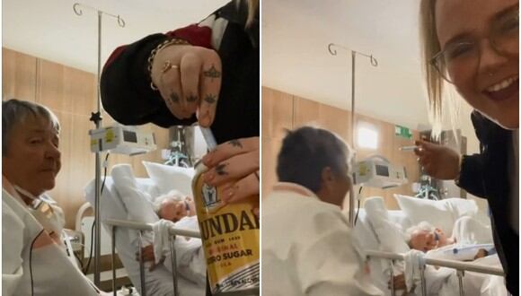 Ingresó con alcohol al hospital y le dio un último sorbo a su padre moribundo: gesto de joven se viralizó en redes sociales. (Foto: @penface)