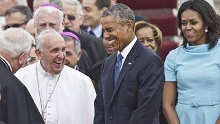 Así recibió la familia Obama al papa Francisco en Washington