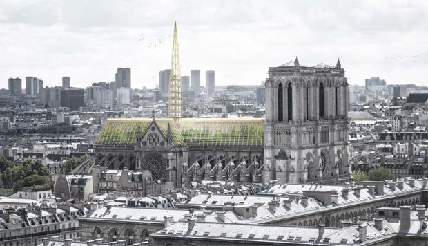 Este esquema es uno de los muchos producidos en respuesta al incendio de Notre Dame. (Foto: Studio NAB)