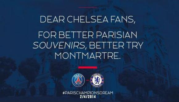 PSG se burló de los hinchas del Chelsea en su cuenta de Twitter