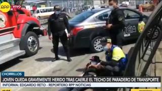 Chorrillos: joven quedó herido luego de que paradero le cayera encima | VIDEO