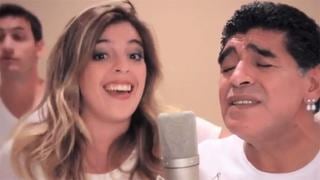 Diego Maradona le pone música a Brasil 2014