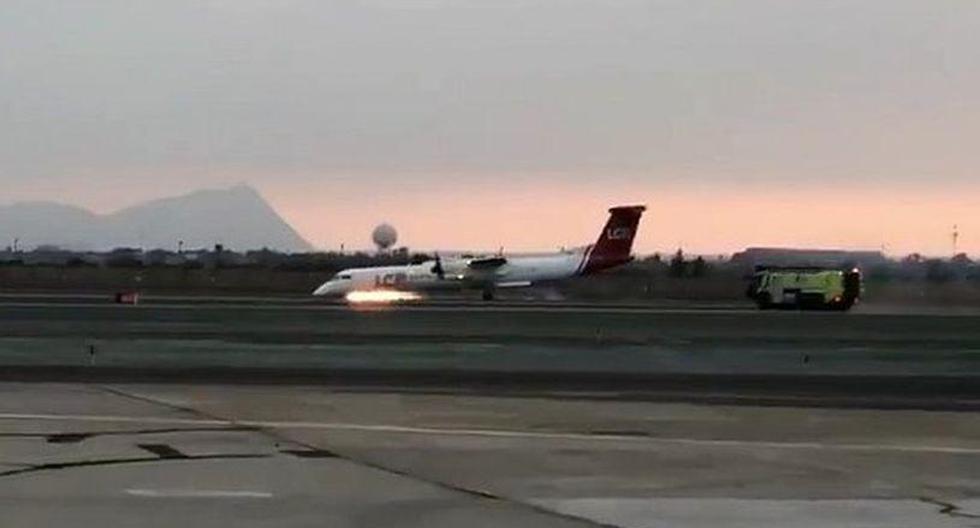 Una aeronave de LC Perú, proveniente de Ayacucho, tuvo que aterrizar de manera forzosa porque, al parecer, no se desplegaron las llantas. (Foto: Josep Borreli / RPP Televisión)
