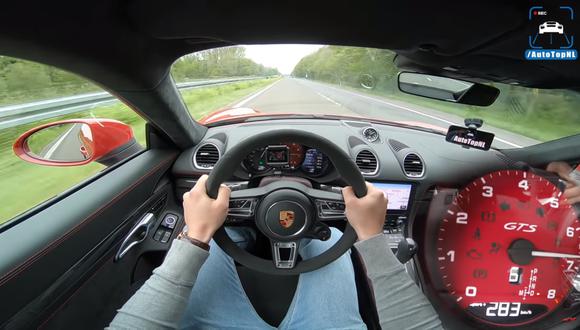 Las Autobahn se caracterizan por ser autopistas sin un límite de velocidad específico. Ahí fue puesto a prueba este Porsche Cayman GTS. (Fotos: YouTube).