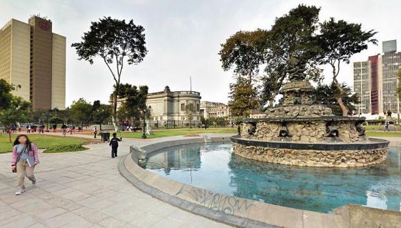 El parque Neptuno, donde se hará la remodelación, se encuentra al frente del Parque de la Exposición. (Foto: Google Maps)