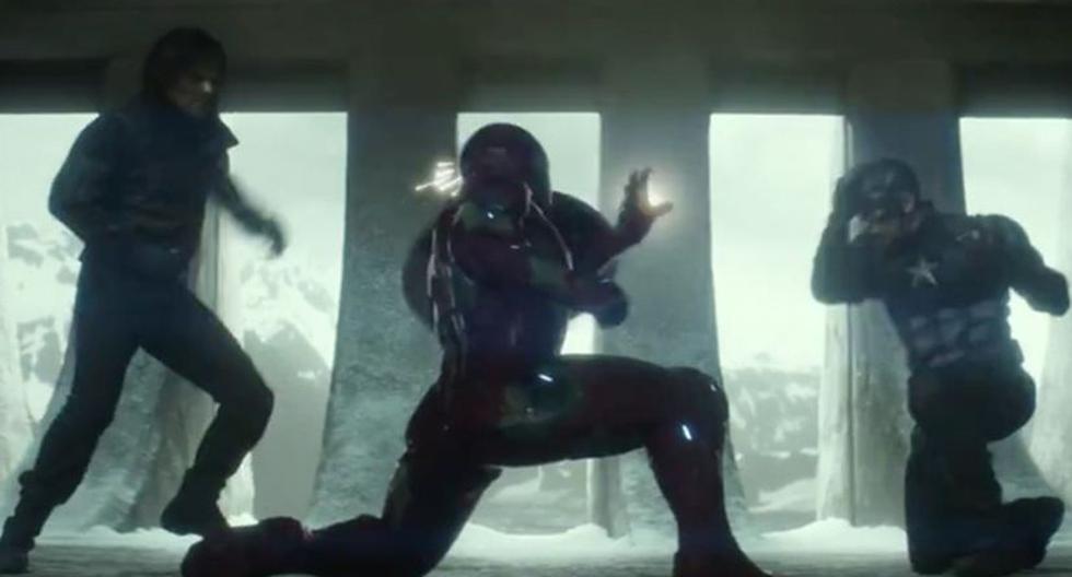 Sebastian Stan es Bucky, Robert Downey Jr. es Tony Stark y Chris Evans es Steve Rogers en 'Captain America: Civil War'