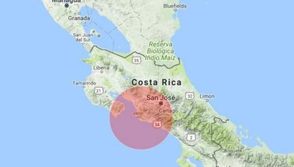 Un terremoto de 5,4 de magnitud se sintió en Costa Rica según el Servicio Geológico de Estados Unidos (USGS). Foto: Captura
