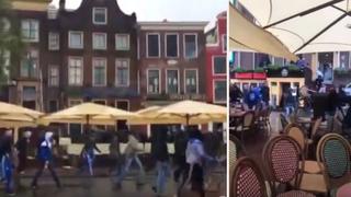 Fanáticos del Marsella causan destrozos en Holanda (VIDEO)