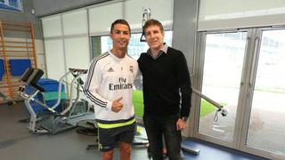 Cristiano Ronaldo y Palermo se fotografiaron en Real Madrid