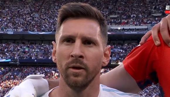 Así sonó el himno de Argentina ante Italia en Wembley. (Captura: ESPN)
