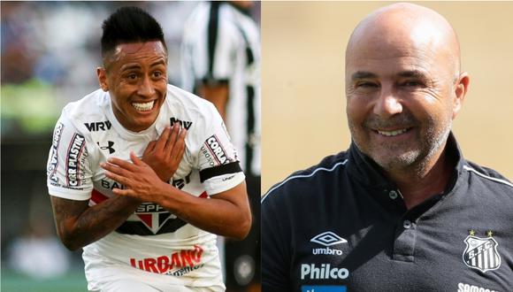 El nuevo entrenador de Santos le ha pedido urgentemente al comité directivo la contratación de un '10' clásico. En ese sentido aparece la opción de Christian Cueva, que no desagrada a Jorge Sampaoli. (Foto: EFE / AFP)