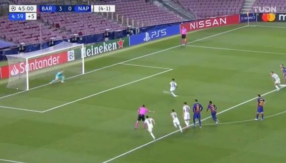 Barcelona vs. Napoli: Lorenzo Insigne descontó con un preciso remate desde el punto penal | VIDEO