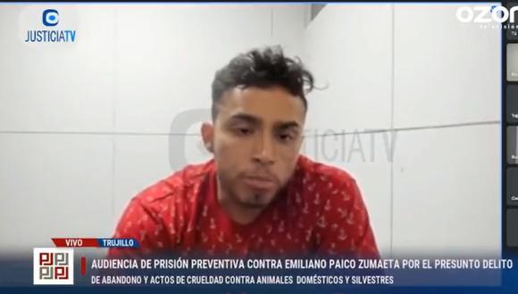 Emiliano Paico Zumaeta (24), quien mató a un perro de raza rottweiler en un parque de Trujillo. Sobre el sujeto hay un pedido de nueve meses de prisión preventiva. (Twitter)