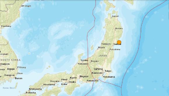 Un terremoto de magnitud 5,5 sacudió la prefectura de Miyagi, en Japón, durante la madrugada del 19 de septiembre de 2023. (Captura de USGS)