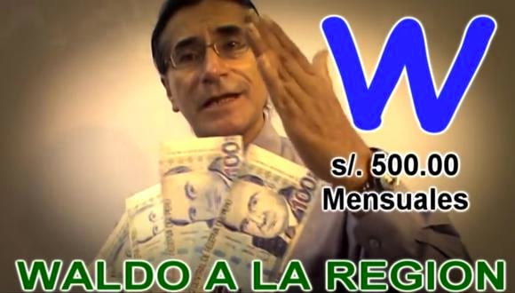 ´"Hola, soy Waldo. Mi primera propuesta como candidato es que voy a entregar S/500 por familia en Áncash", dijo el ex gobernador en un video difundido en el 2013.