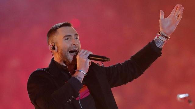 Adam Levine, vocalista de Maroon 5, durante el Super Bowl 2019. (Foto: Agencia)