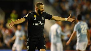 Real Madrid ganó de visita 4-2 al Celta de Vigo con goles de Benzema y Ramos por la Liga española
