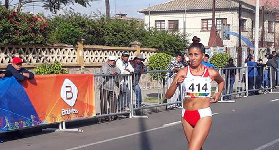 Kimberly García quedó en primer lugar de los 20K en marcha atlética de los Juegos de Cochabamba. (Foto: IPD)