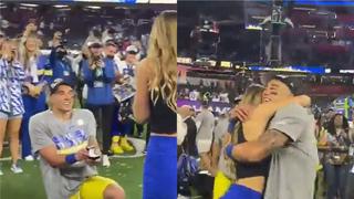 Jugador de los Rams ganó el Super Bowl 2022 y le pidió matrimonio a su pareja | VIDEO