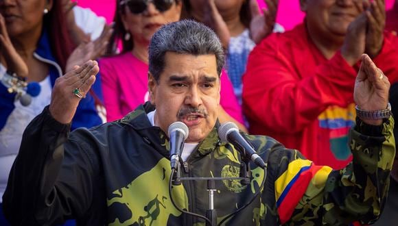 El presidente de Venezuela, Nicolás Maduro habla, en Caracas, Venezuela, el 23 de enero de 2024. (Foto de Rayner Peña R. / EFE)