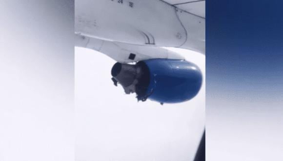 YouTube: El pánico de los pasajeros de un avión con el motor destruido. (Foto: Captura)