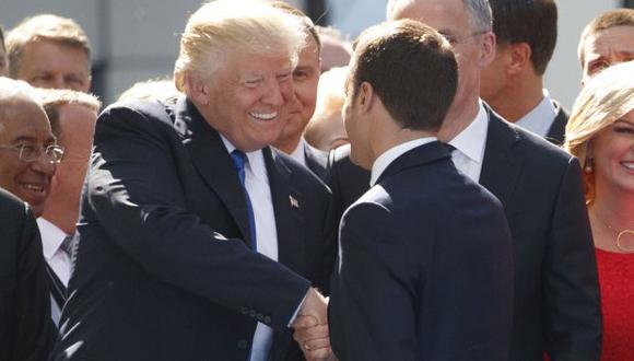 Donald Trump y Emmanuel Macron. (Foto: AP)