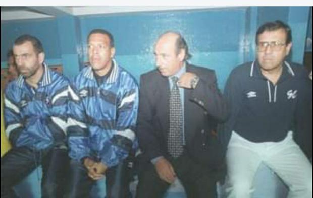 Mendaña, Mosquera y Markarián, el cuerpo técnico del Cristal de la Libertadores 97. (Foto: Archivo GEC)