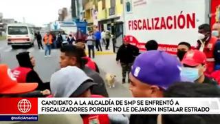 San Martín de Porres: seguidores de candidato y personal municipal se enfrentaron por realización de mitin en Av. Perú