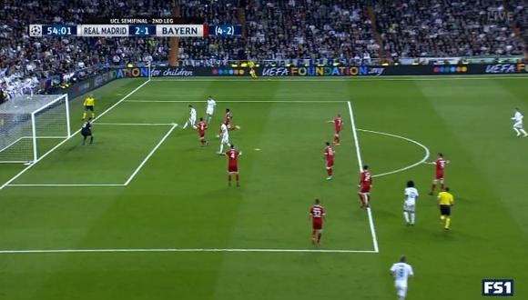 Real Madrid vs. Bayern Múnich: Cristiano Ronaldo y el sorprendente error en la puerta del arco. (Foto: Captura de video)