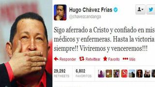 Hugo Chávez en último tuit: "Hasta la victoria siempre. Viviremos y venceremos"