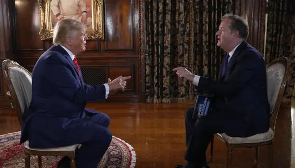 Donald Trump en la entrevista con Piers Morgan. (Captura de video / @nypost).