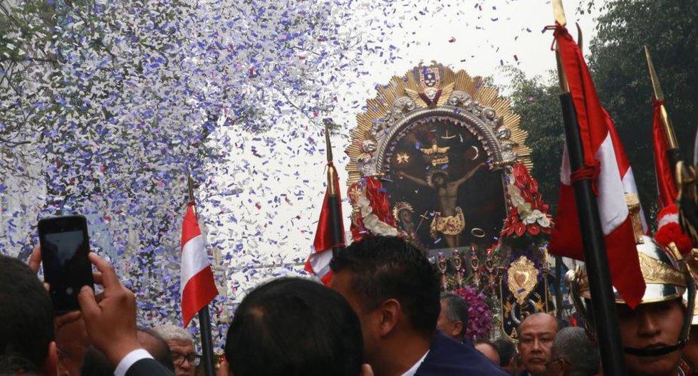 La venerada imagen del Señor de los Milagros saldrá hoy a las 06.00 horas en procesión como parte de las celebraciones en Lima por Semana Santa. (Foto: Andina)