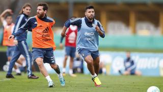 Selección argentina: Agüero continúa su rehabilitación en segundo entrenamiento